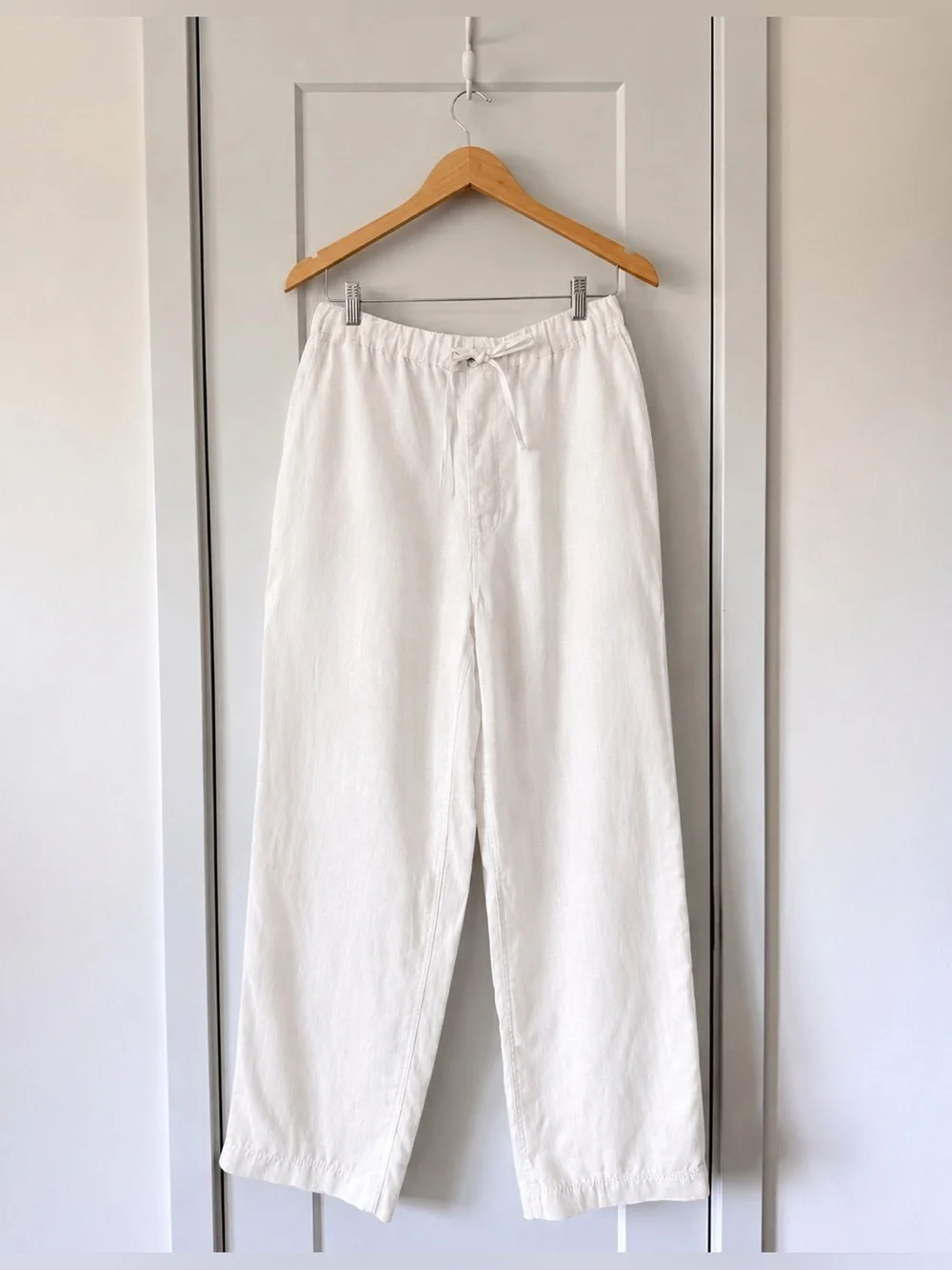 Natural Blue by Visitor Men's XL 100% Linen Drawstring Pants White